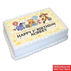 Pooh 1st Birthday Personalizable Edible Icing