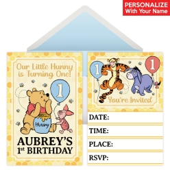 Pooh 1st PERSONALIZED Invitations - 8 Pack
