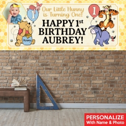 Pooh 1st PERSONALIZED Giant Photo Vinyl Keepsake Banner
