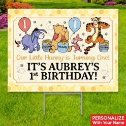 34% OFF: Pooh 1st Birthday All Weather PERSONALIZED Yard Sign