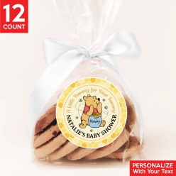 Pooh Baby Shower PERSONALIZED Favor Bag Kit with Bows 12PK