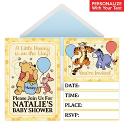 Pooh Baby Shower PERSONALIZED Invitations - 8 Pack