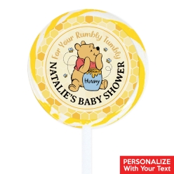 Pooh Baby Shower PERSONALIZED Lollipops - 12 Pack