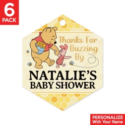 Pooh Baby Shower PERSONALIZED Thank You Tags - 6 PK