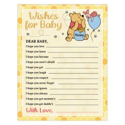 50% OFF: Pooh Baby Shower Wishes for Baby Keepsake Activity