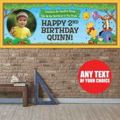 Pooh PERSONALIZED Giant Photo Vinyl Keepsake Banner
