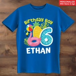 55% OFF: Pool Party Birthday Blue T-shirt