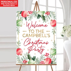 Pretty Christmas PERSONALIZED Easel Sign