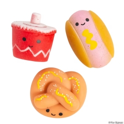 Sports Concession Drink, Pretzel & Hot Dog Mochi Squishies-12Pk