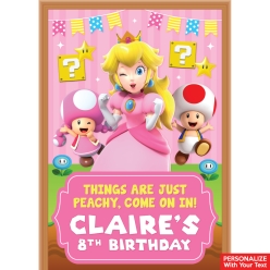 Princess Peach PERSONALIZED Giant Vinyl Keepsake Door Sign