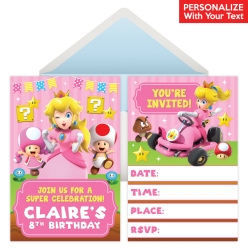 Princess Peach PERSONALIZED Invitations - 8 Pk