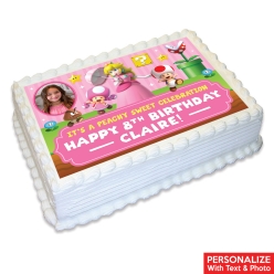 Princess Peach Photo Personalized Edible Icing