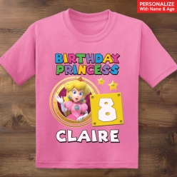 55% OFF: Princess Peach Personalized Pink T-shirt