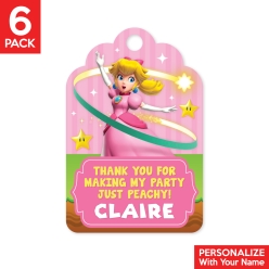 Princess Peach PERSONALIZED Shaped Thank You Tags - 6 Pk