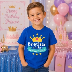 Brother of Birthday Princess Blue T-shirt