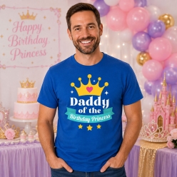 Daddy of Birthday Princess Blue T-shirt