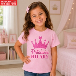 Princess Crown Personalized Light Pink T-shirt