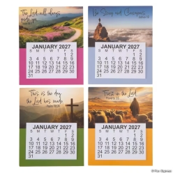 2027 Bible Quotes Large Print Cardstock Calendar Magnets-12Pk