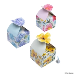 Pastel Floral Print Treat Boxes Assortment-12Pk
