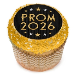Hollywood Metallic Prom Cupcake Icing Toppers 12pk