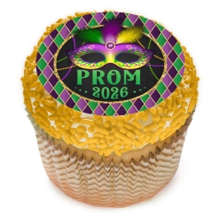 Mardi Gras Prom Cupcake Icing Toppers 12pk