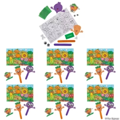 Garden Gang 3D Puppets Craft Stick Craft Kit-6Pk