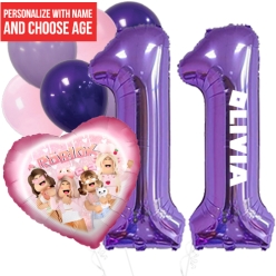Roblox Girl PERSONALIZED Name & Double Digit Age Balloon Bouquet