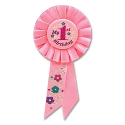 1st Birthday Pink Rosette