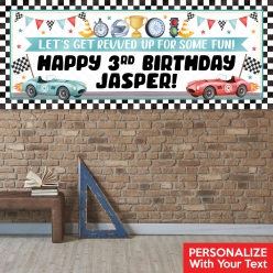 Racing Watercolour PERSONALIZED Giant Vinyl Keepsake Banner