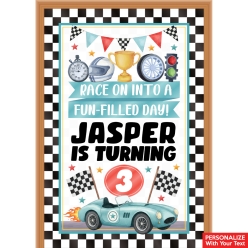 Racing Watercolour PERSONALIZED Giant Vinyl Keepsake Door Sign