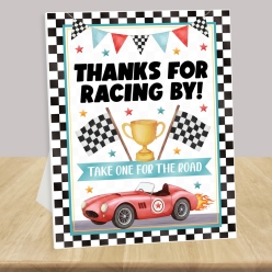 Racing Watercolour Favours Easel Display Sign