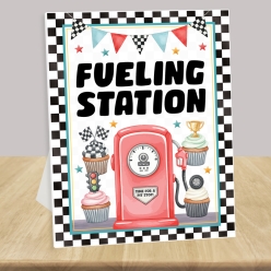 Racing Watercolour Fueling Station Easel Display Sign