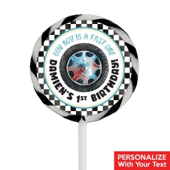 Racing Fast One PERSONALIZED Lollipops - 12 Pk