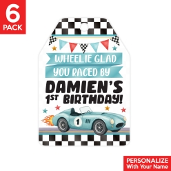 Racing Fast One PERSONALIZED Thank You Tags - 6 PK
