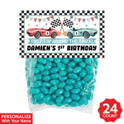 Racing Fast One Personalized Treat Bags & Tags 24pk