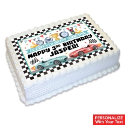 Racing Watercolour Personalized Edible Icing