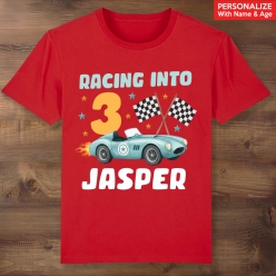 Racing Watercolour Personalized Birthday Red T-shirt