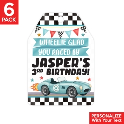 Racing Watercolour PERSONALIZED Thank You Tags - 6 PK