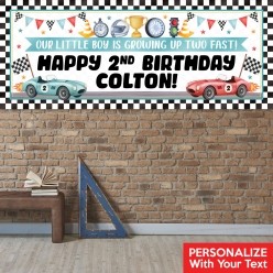 Racing Two Fast PERSONALIZED Giant Vinyl Keepsake Banner