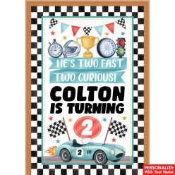 Racing Two Fast PERSONALIZED Giant Vinyl Keepsake Door Sign