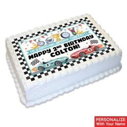 Racing Two Fast Personalized Edible Icing
