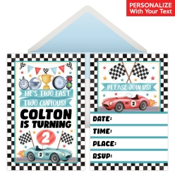 Racing Two Fast PERSONALIZED Invitations - 8 Pack