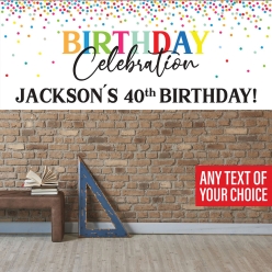 40th Bday Rainbow Celebration PERSONALIZED Vinyl Banner