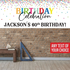 60th Bday Rainbow Celebration PERSONALIZED Vinyl Banner