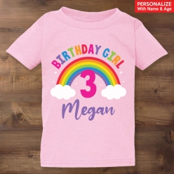 55% OFF: Rainbow Personalized Name Pink T-shirt