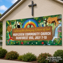 Rainforest VBS PERSONALIZED Giant Vinyl Keepsake Banner