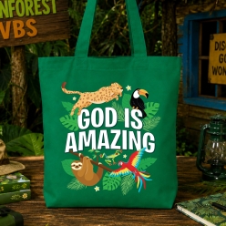 God is Amazing Rainforest VBS Premium XL Green Tote