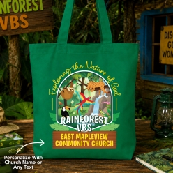 Personalized God is Amazing Rainforest VBS Premium XL Green Tote