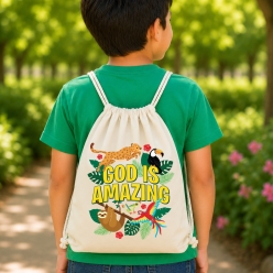 Rainforest VBS God is Amazing Drawstring Backpack
