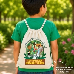 Rainforest VBS God is Amazing Personalized Drawstring Backpack